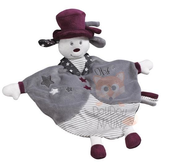  olaf and faustine baby comforter dog grey red star 